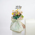 Hand Bouquet | Yellow And Purple Flowers | Arabic Birthday Stick