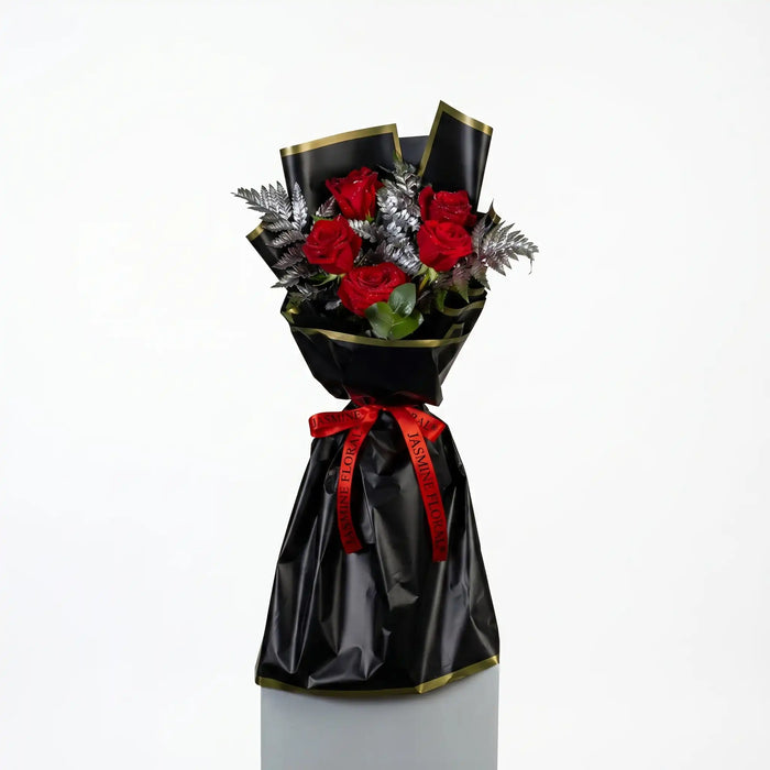 5 Red Roses Hand Bouquet