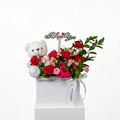 White Flowers Box | Love Topper | Teddy Bear