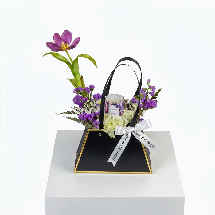 Black Flowers Bag | Candle