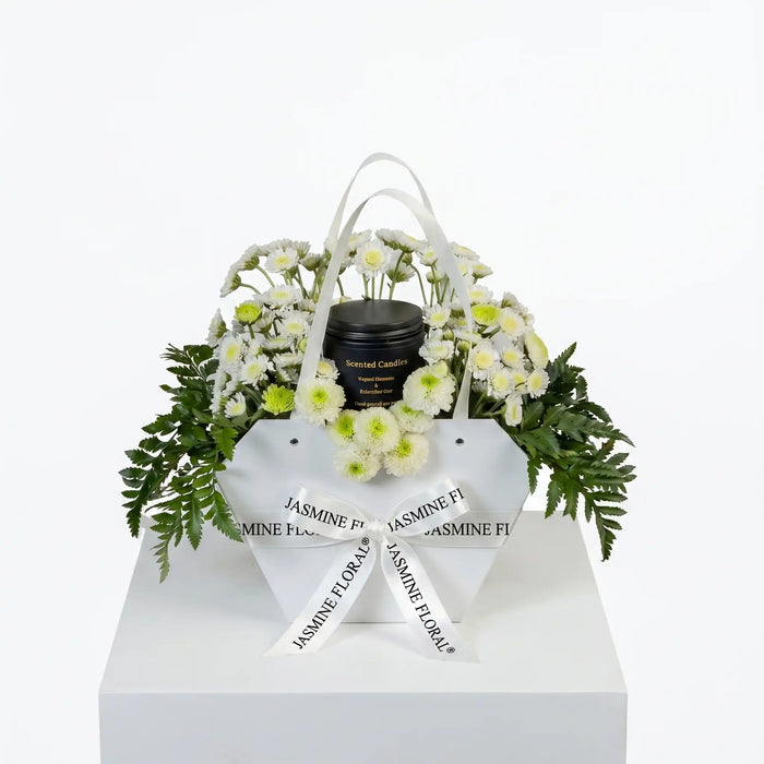 White Flowers Bag | Candle