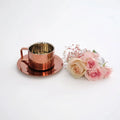 Stainless Steel Coffee Cup & Saucer | Rose Gold