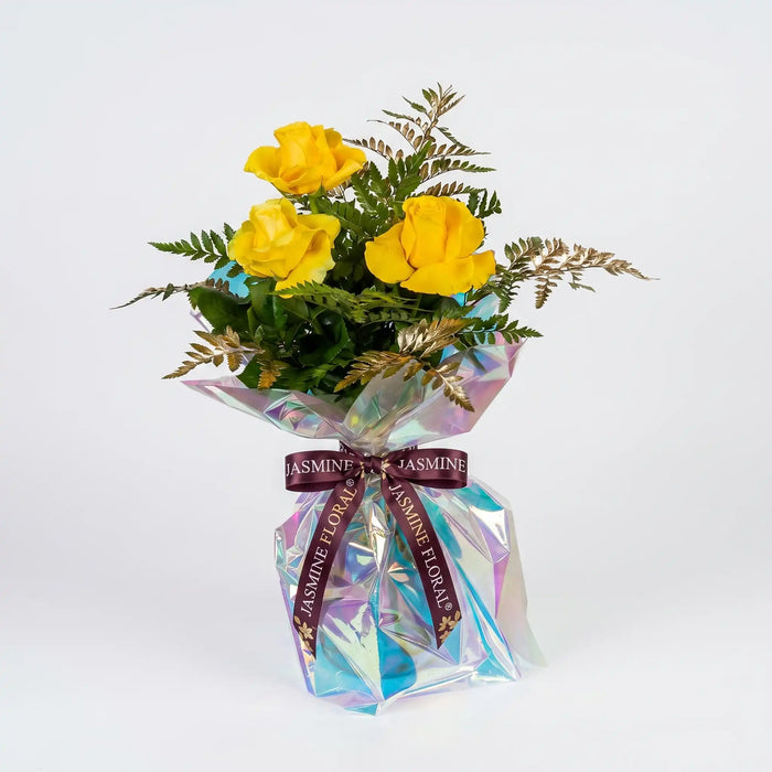 3 Yellow Roses Hand Bouquet