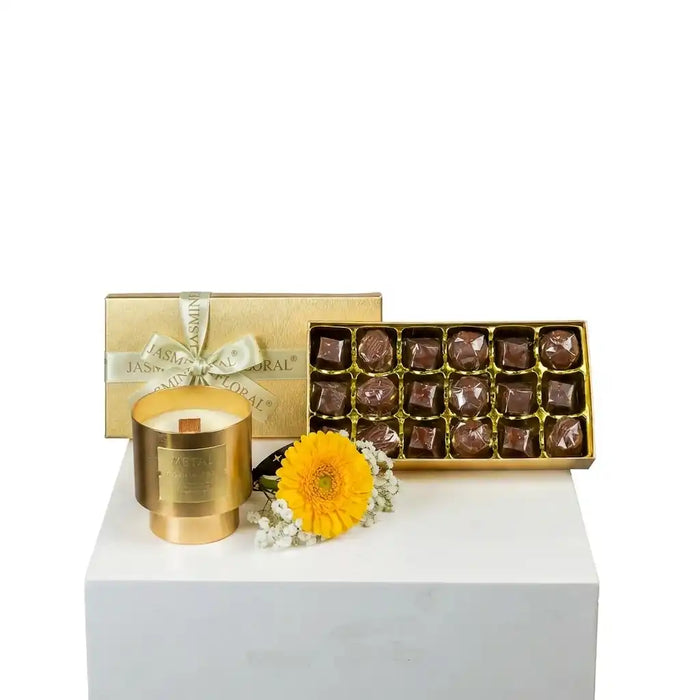 Golden Chocolate Box 18 Pcs | Golden Candle