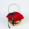 Premium Golden Vase | 12 Red Roses