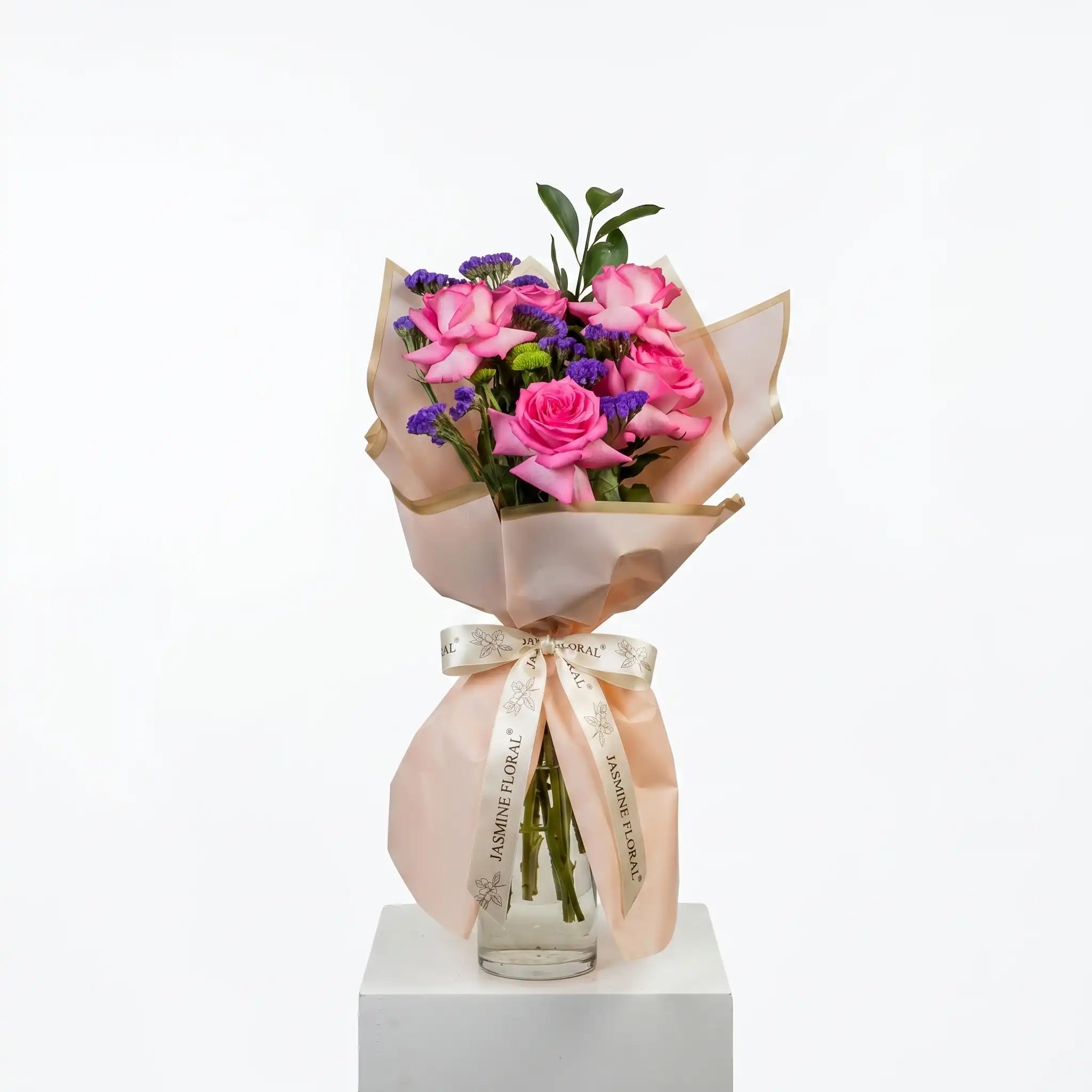 5 Pink Roses Hand Bouquet