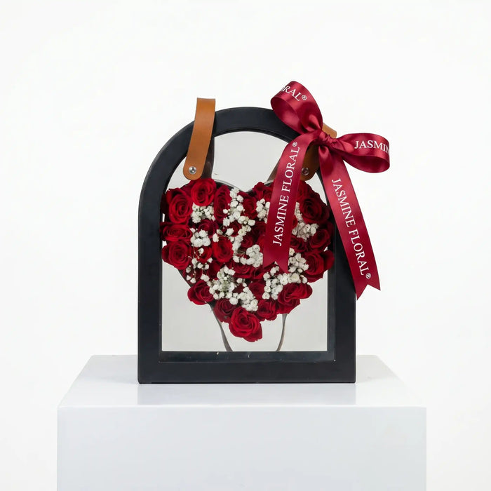 Black Flowers Bag | Baby Red Roses