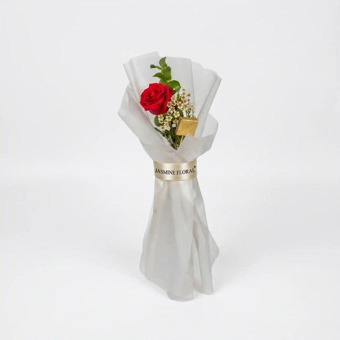 Single Fuchsia Rose | 1 Chocolate