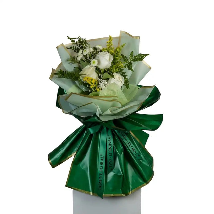 3 White Hand Bouquet