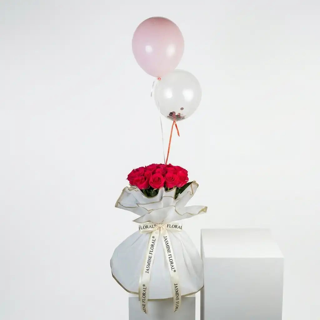 10 Fuchsia Roses | Balloon