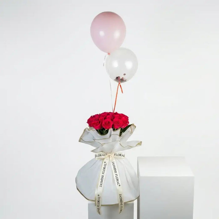 10 Fuchsia Roses | Balloon
