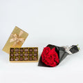 Golden Chocolate Box 18 Pcs | 5 Red Roses