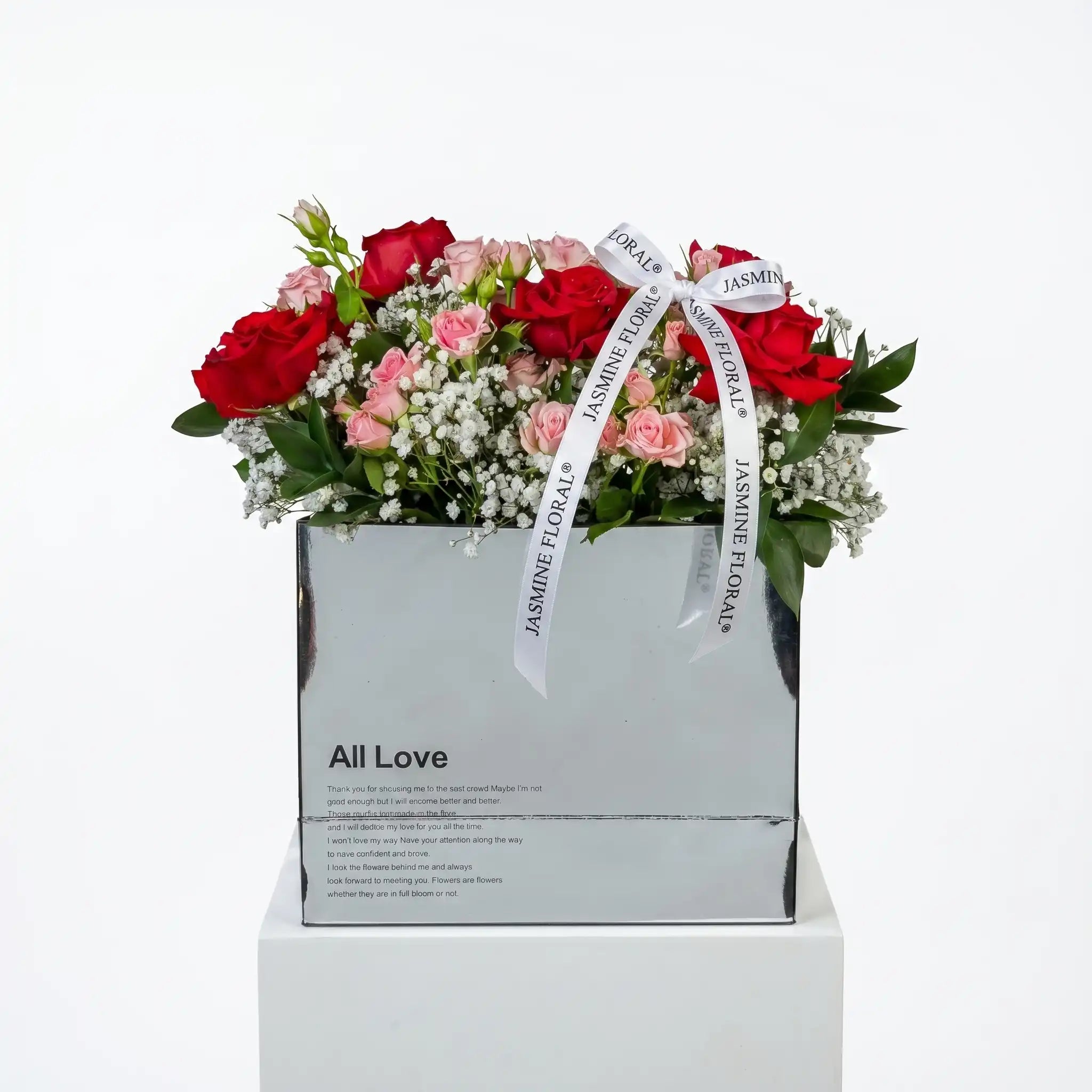 Silver Love Flowers Box