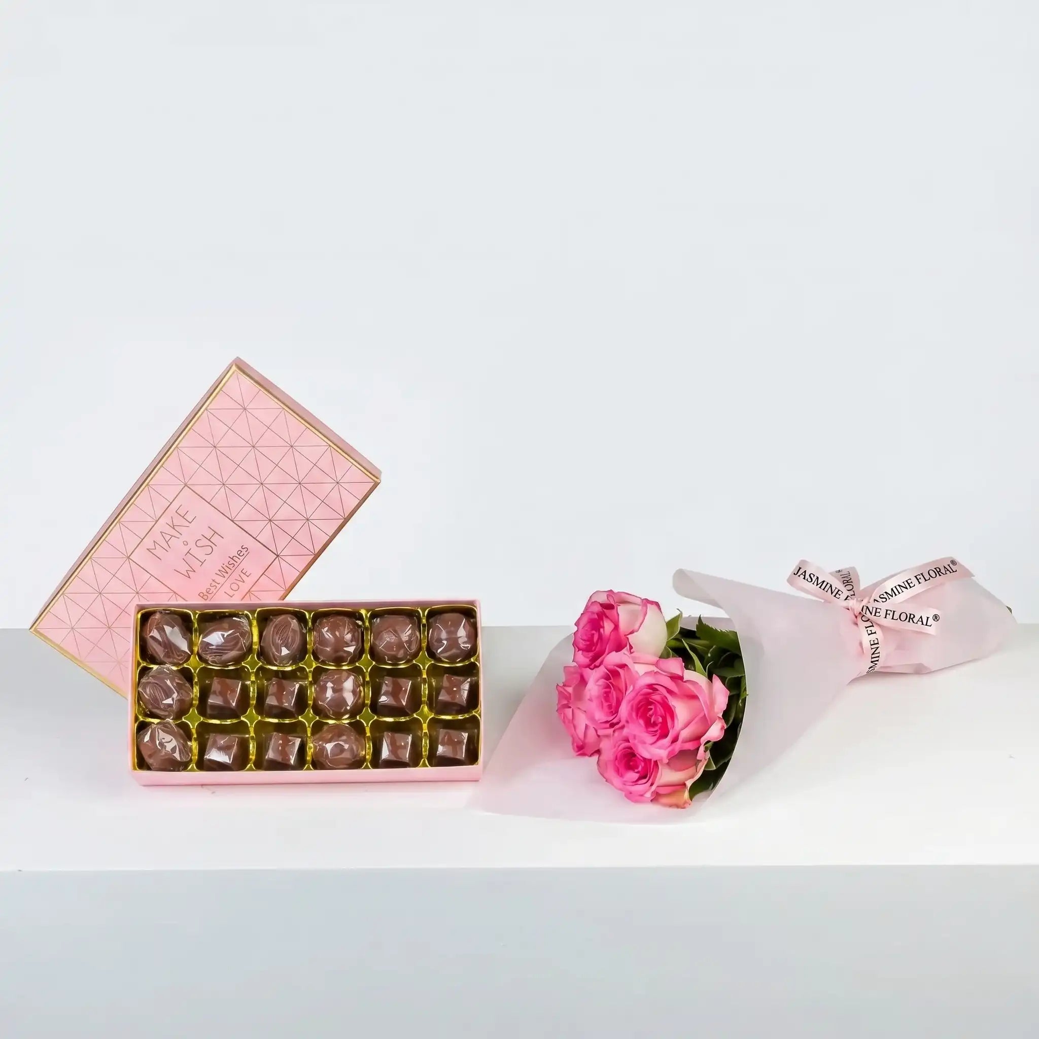 Pink Chocolate Box 18Pcs | Flowers