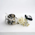 Stainless Steel Coffee Cup & Saucer | Silver