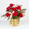 Golden Vase Red Flower