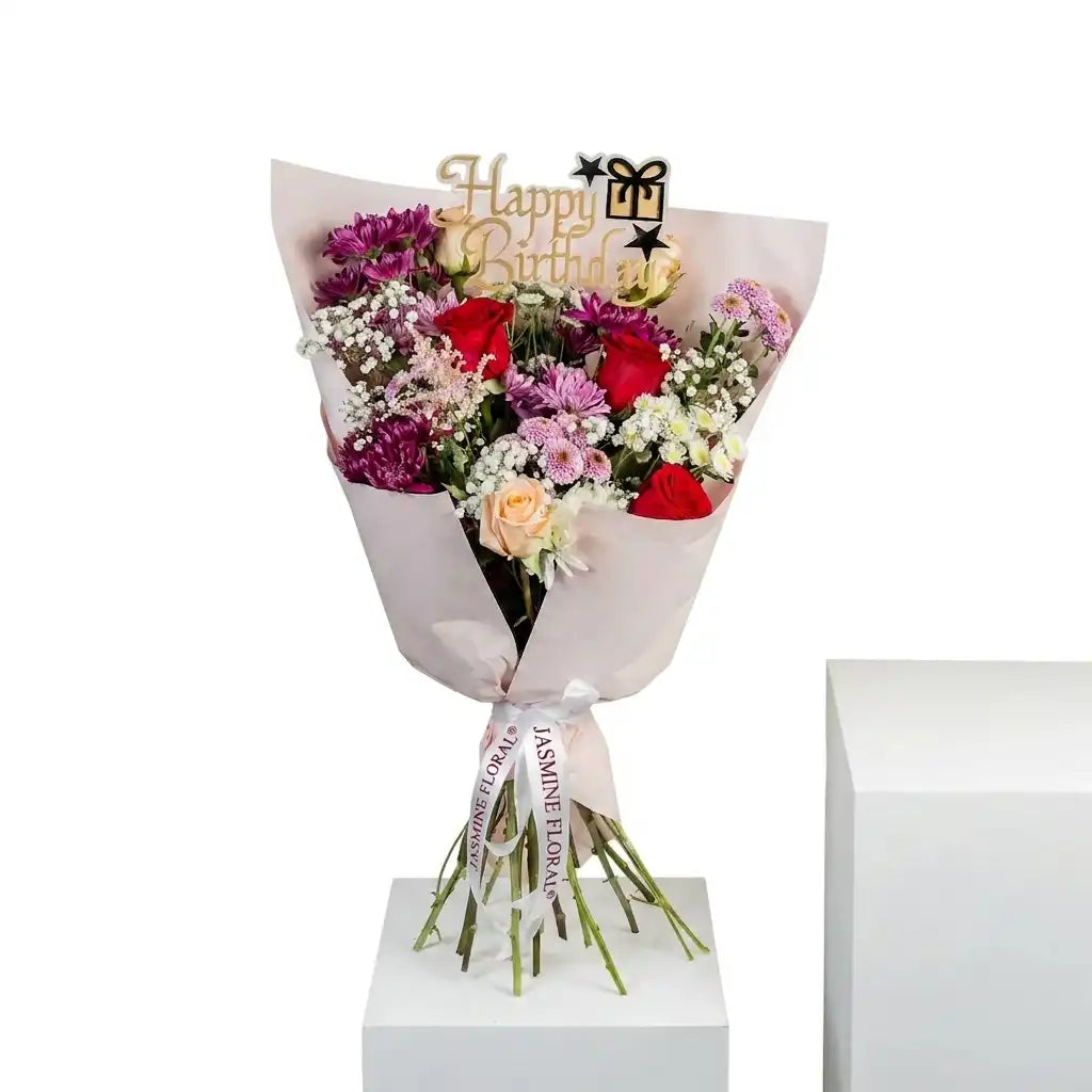 Purple Birthday Bouquet | English Stick