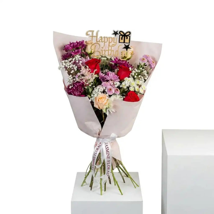 Purple Birthday Bouquet | English Stick