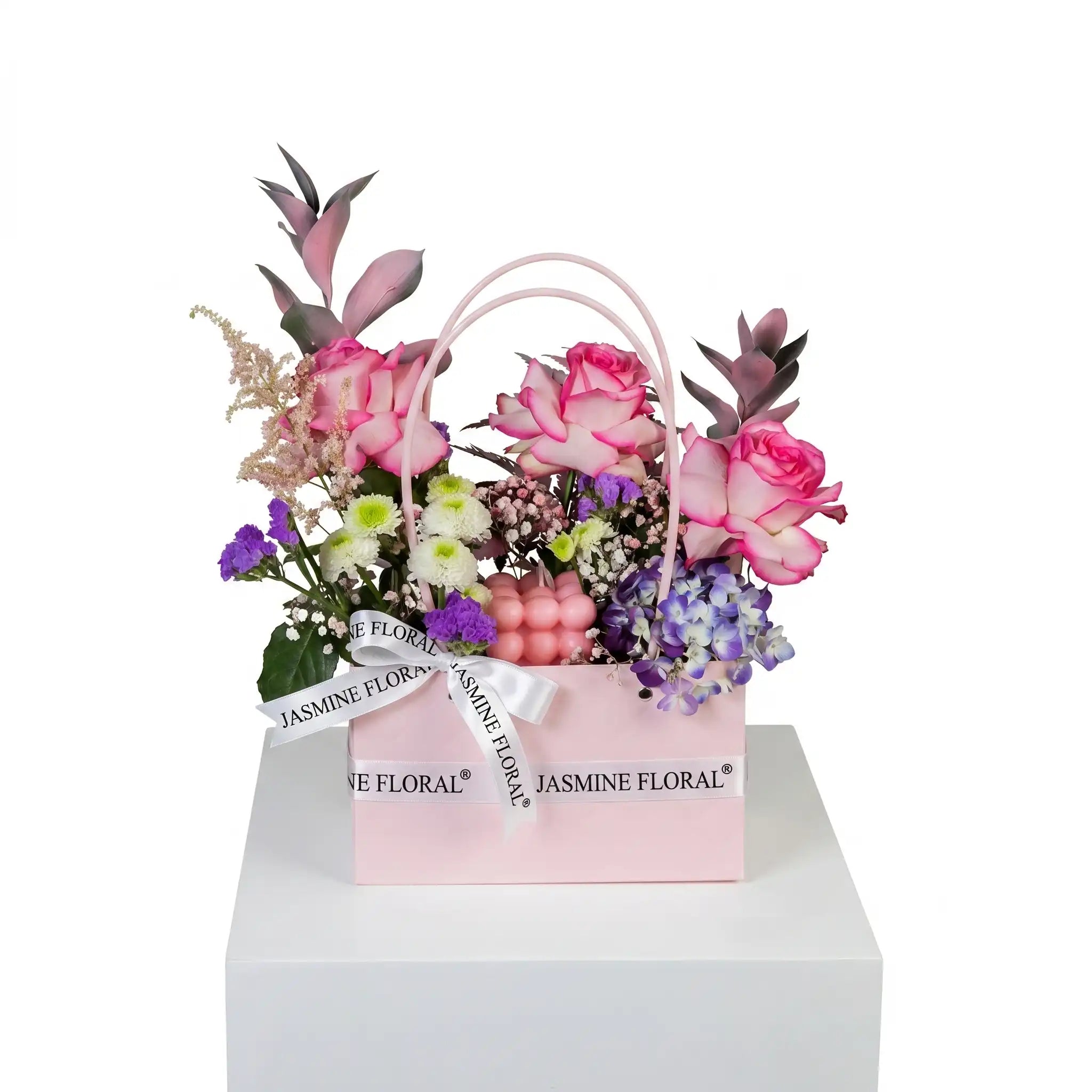 Pink Flowers Bag | Candle