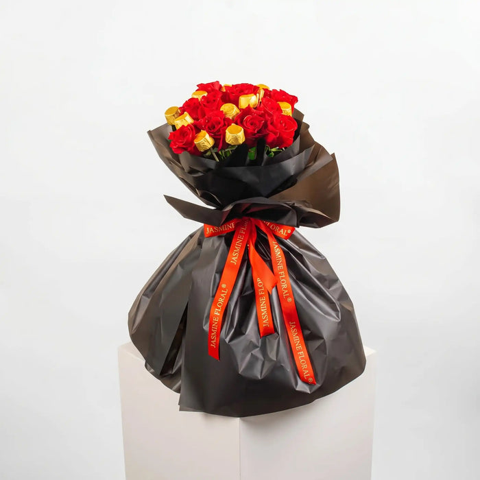 Red Rose And Chocolate Hand Bouquet