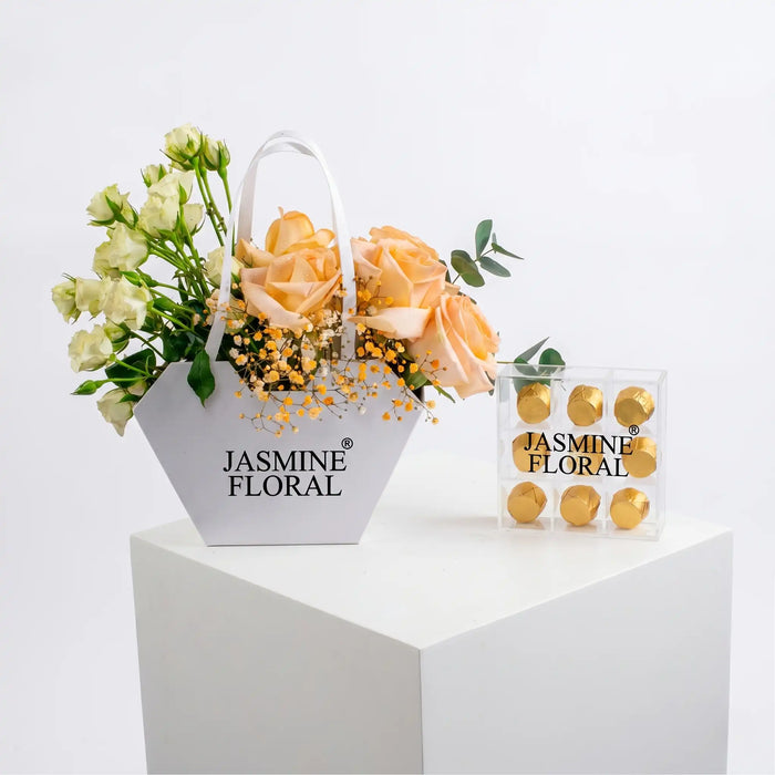White Bag Flowers | Chocolate