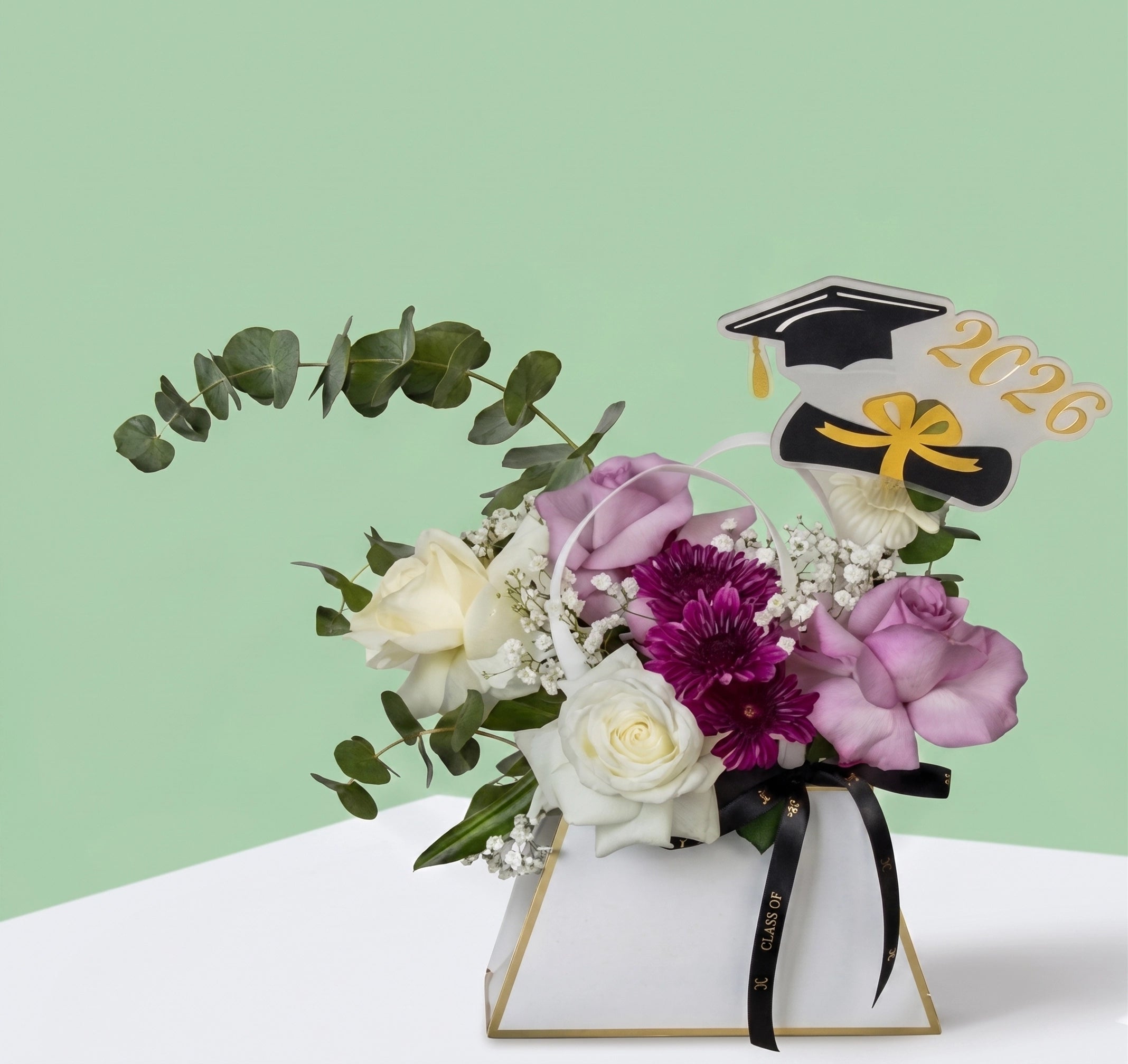 White Box | Flowers | Graduation Topper