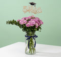 Graduation Flowers Vase| Baby Rose Purple