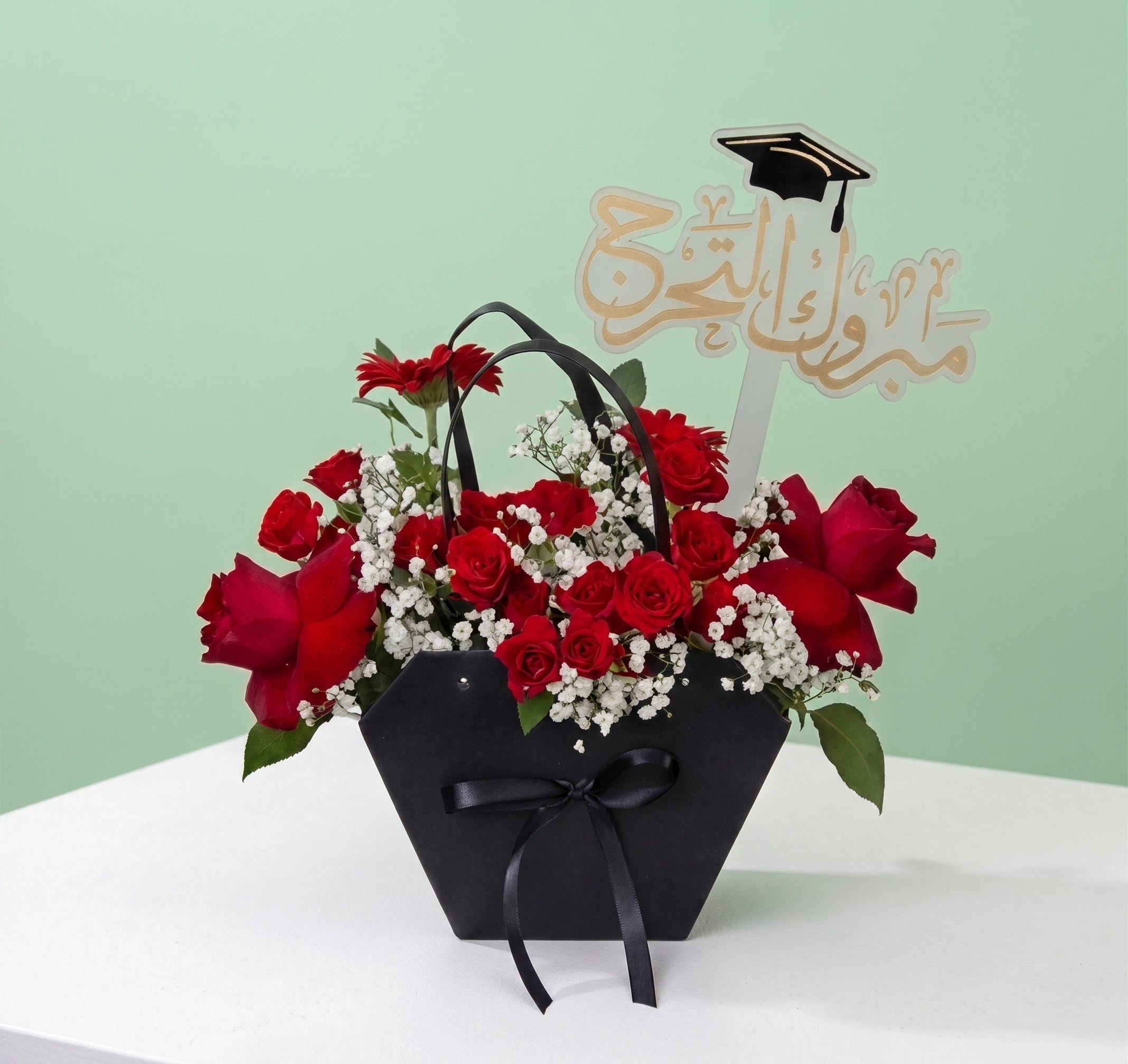 Black Box | Red Flowers | Graduation Topper
