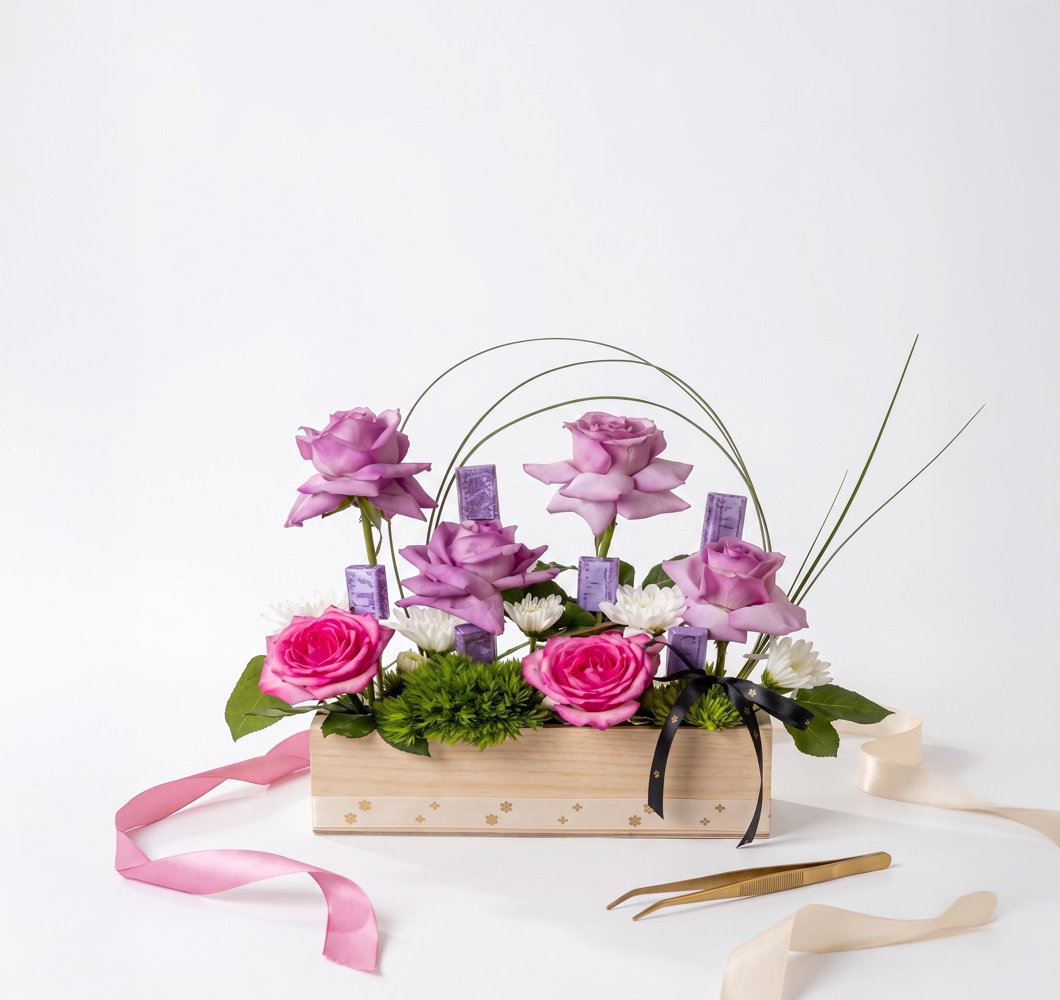 Wooden Flowers Box | Chocolate