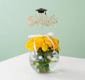 Graduation Flowers Vase | 20 Yellow Roses